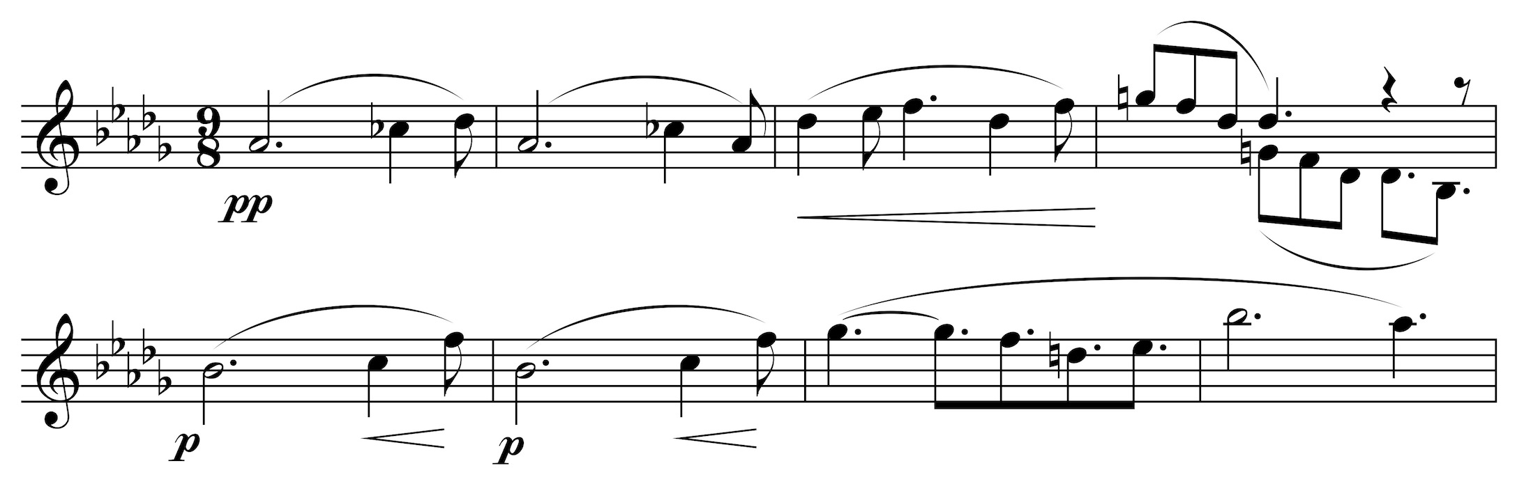 Clair de lune, 2. Thema, Takt 27-34