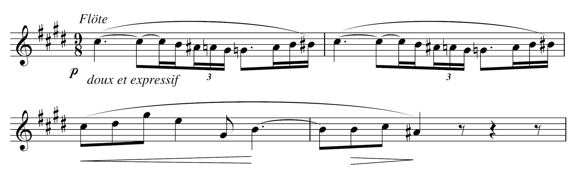 Flötensolo, T. 1-4