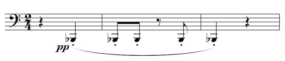 Voiles - Bassfigur, Takte 5-6